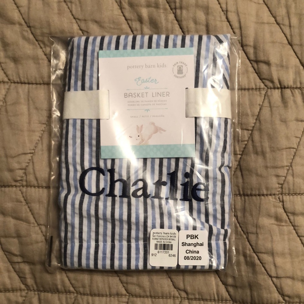 Easter Basket Liner- seersucker